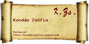 Kondás Zsófia névjegykártya