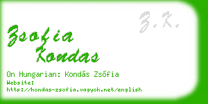 zsofia kondas business card
