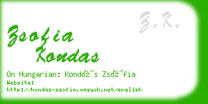 zsofia kondas business card